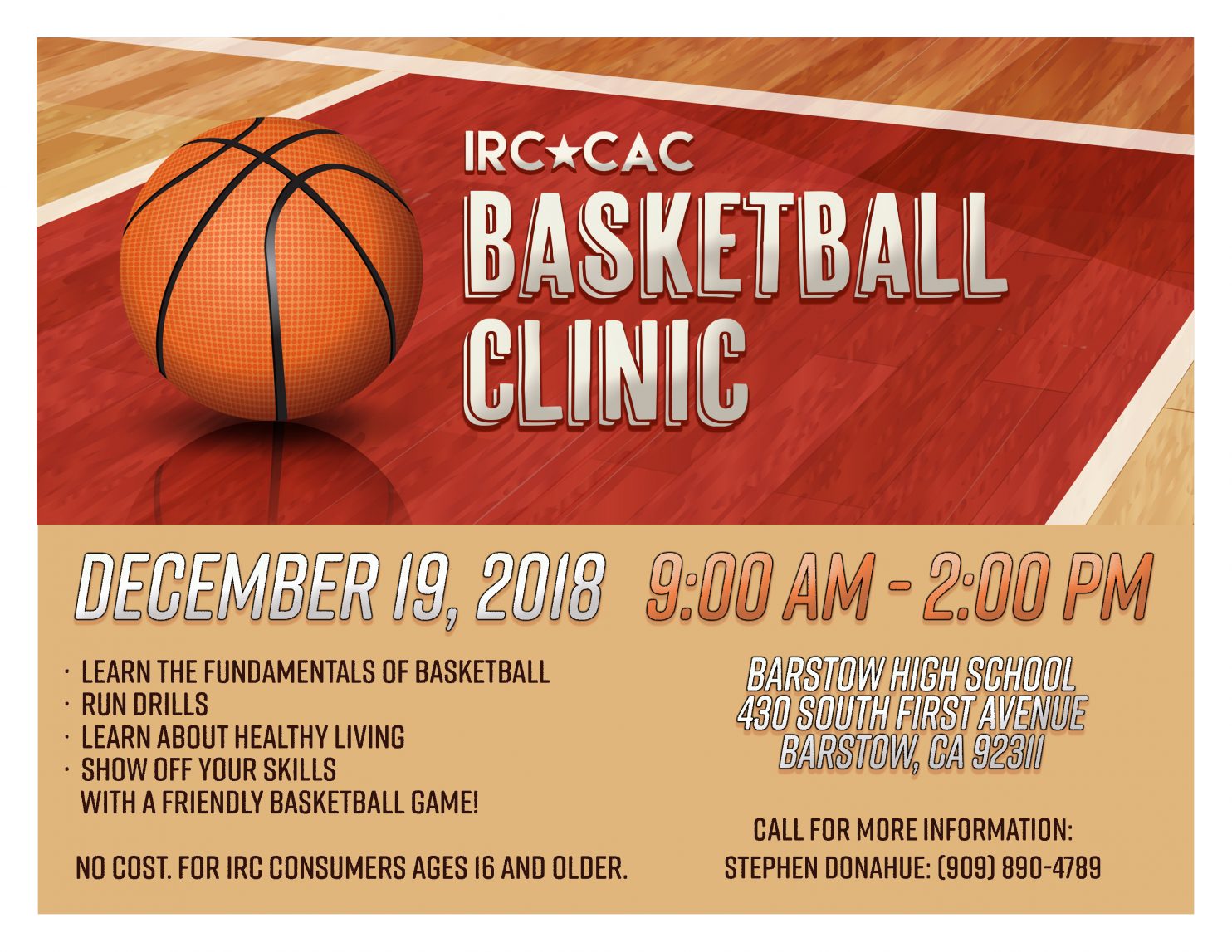 IRC CAC Basketball Clinic Inland Regional Center
