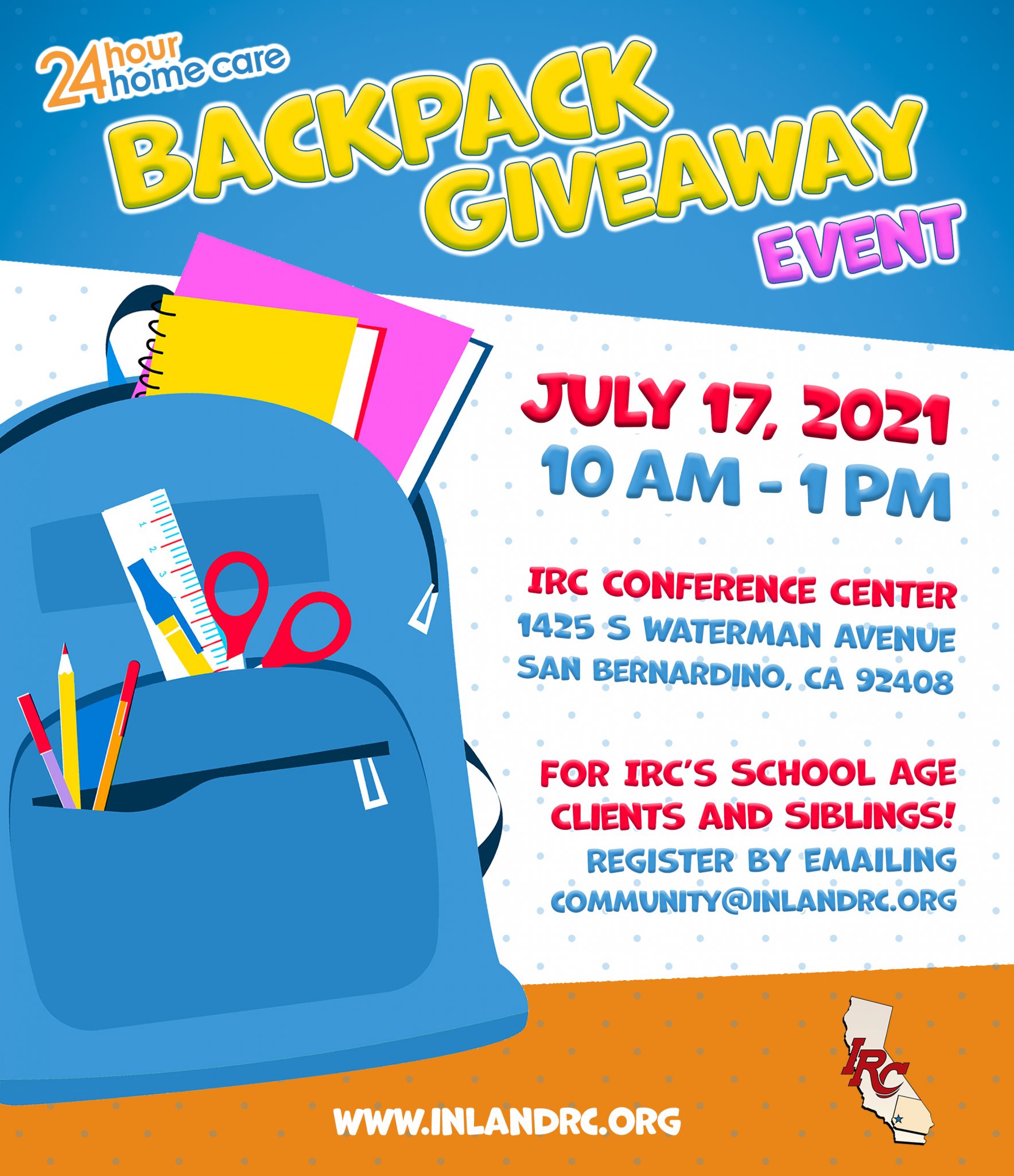 Backpack Giveaway Event Inland Regional Center