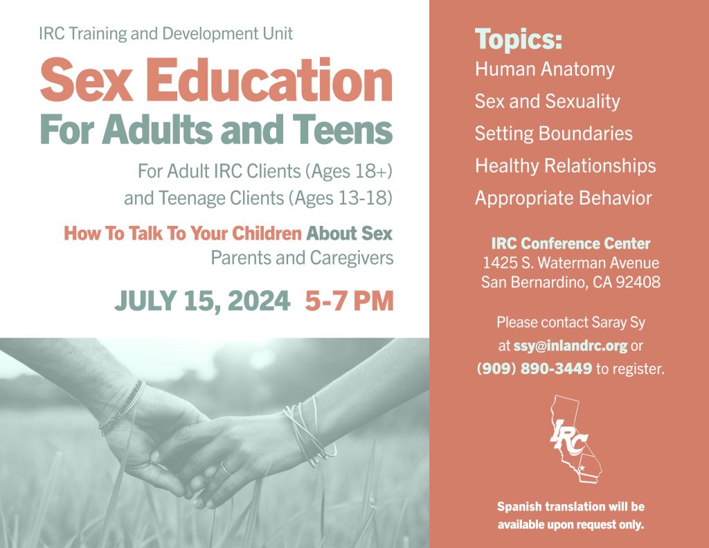 Sex Education for Adults and Teens | Inland Regional Center